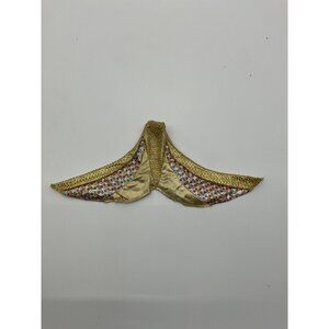 Vintage Barbie Jewel Hair Mermaid Gold Tail Fin Accessory With Glitter Accents